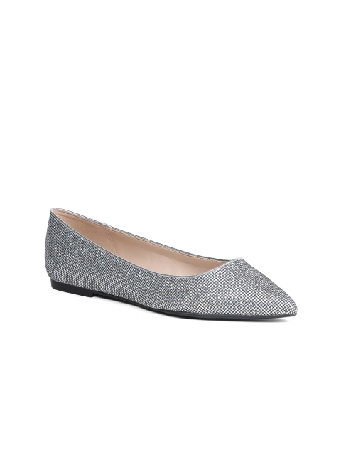

ALDO Women Silver-Toned Solid Synthetic Ballerinas