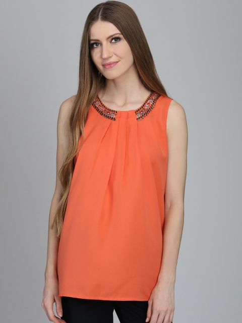 

NIZA Women Orange Solid Top