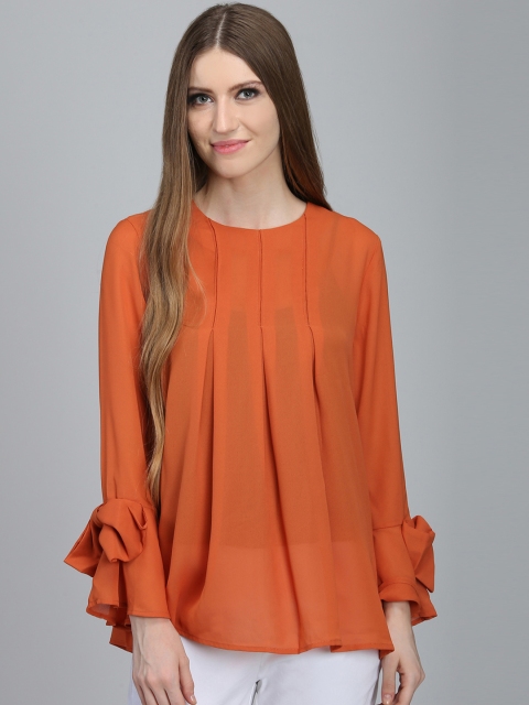 

NIZA Women Orange Solid Top