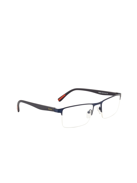 

Ted Smith Unisex Blue Solid Half Rim Wayfarer Frames