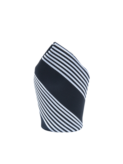 

Tossido Black & White Striped Pocket Square