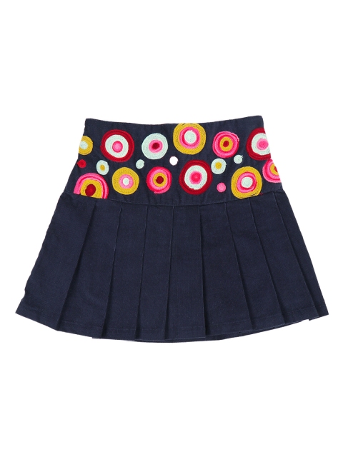 

LilPicks Girls Navy Corduroy Solid Skirt, Navy blue