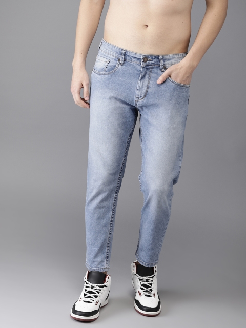 

HERE&NOW Men Blue Ankle Slim Tapered Fit Mid-Rise Clean Look Stretchable Jeans
