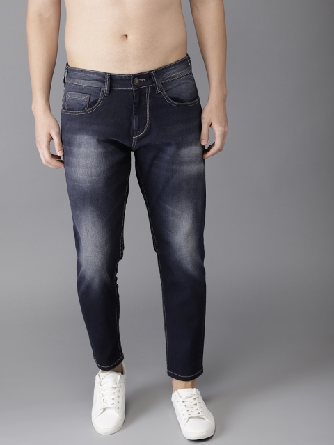 

HERE&NOW Men Blue Ankle Slim Tapered Fit Mid-Rise Clean Look Stretchable Jeans