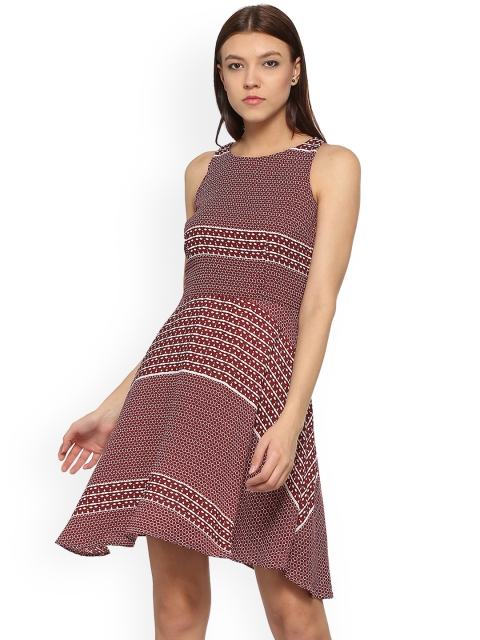 

Allen Solly Woman Maroon Printed Fit and Flare Dress