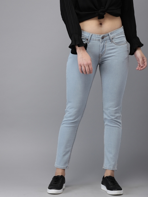 

HERE&NOW Women Blue Ankle Skinny Fit Mid-Rise Clean Look Stretchable Jeans