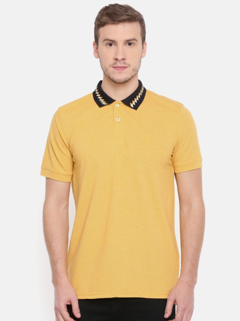 

Allen Solly Men Mustard Yellow Solid Polo Collar T-shirt