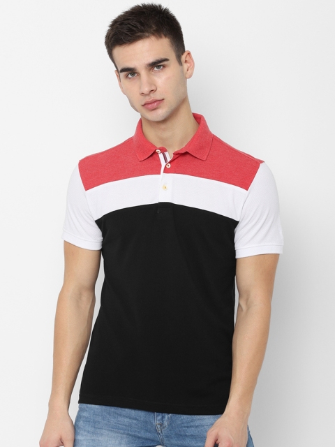 

Allen Solly Men Black Colourblocked Polo Collar T-shirt