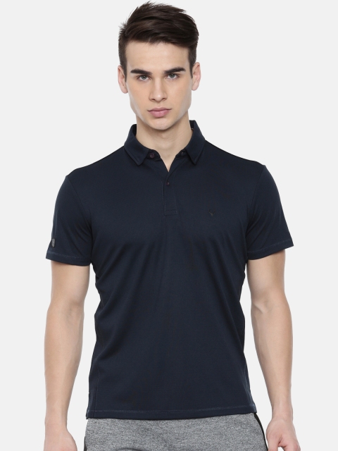 

Solly Sport Men Navy Self Design Polo Collar Athleisure T-shirt, Navy blue