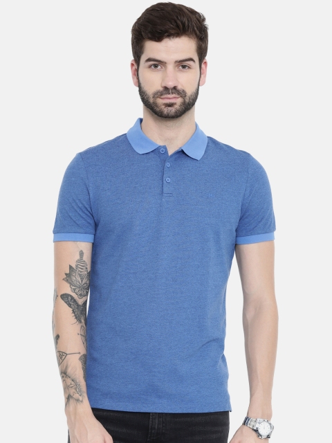 

Calvin Klein Jeans Men Blue Solid Polo Collar T-shirt