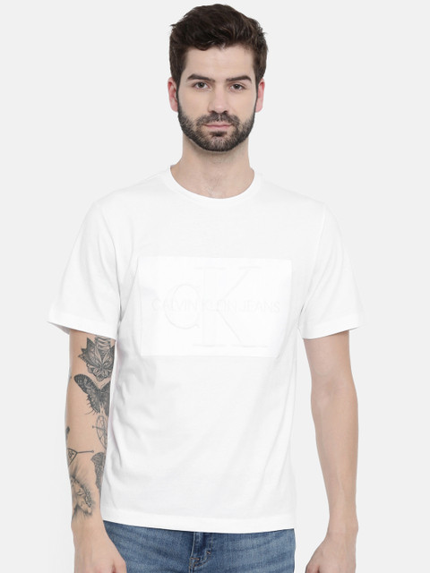 

Calvin Klein Jeans Men White Printed Round Neck T-shirt