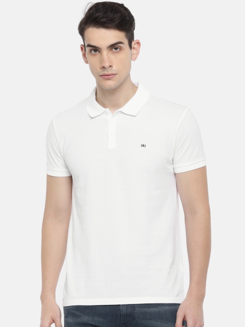 

Calvin Klein Jeans Men White Solid Polo T-shirt