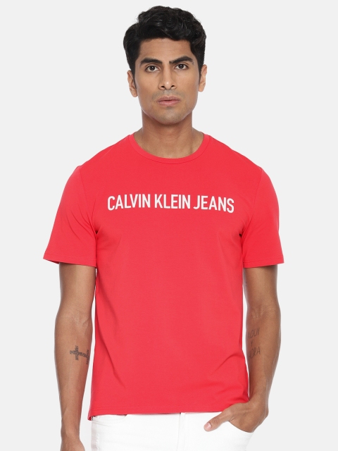 

Calvin Klein Jeans Men Red Printed Round Neck T-shirt