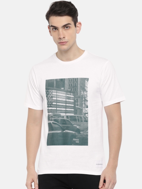 

Calvin Klein Jeans Men White Printed Round Neck T-shirt