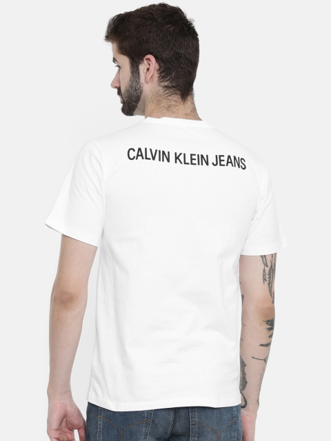 

Calvin Klein Jeans Men White Solid Round Neck T-shirt