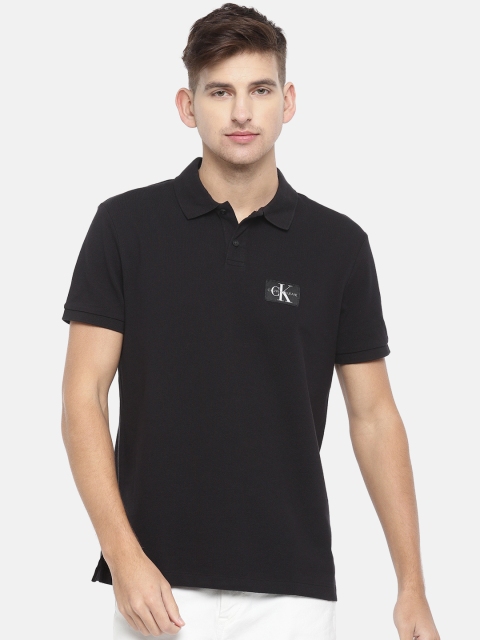 

Calvin Klein Jeans Men Black Solid Polo Collar T-shirt