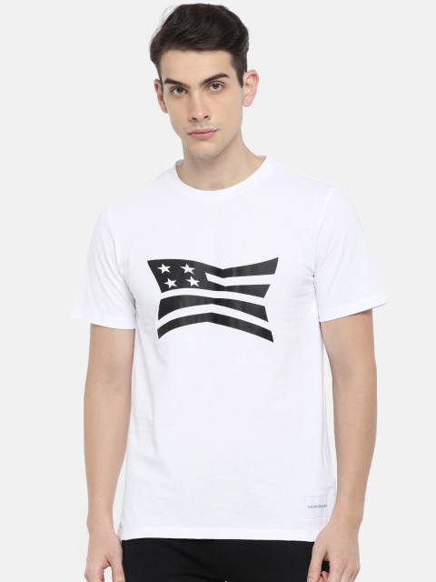 

Calvin Klein Jeans Men White Printed Round Neck T-shirt