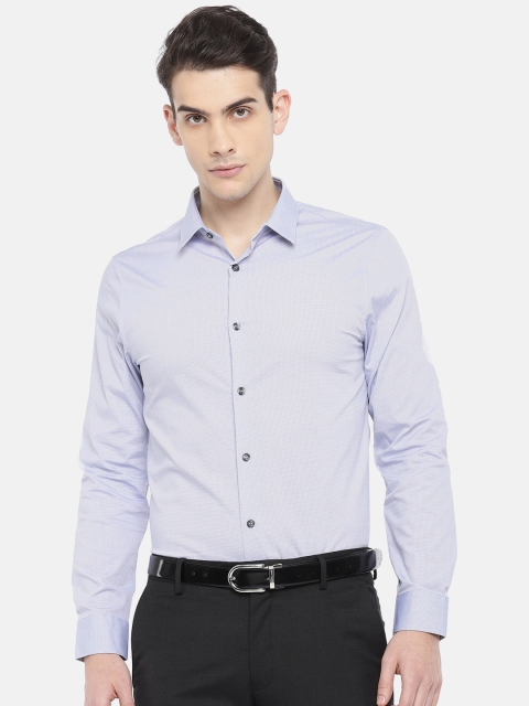 

Calvin Klein Jeans Men Blue Slim Fit Self Design Casual Shirt