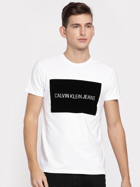 

Calvin Klein Jeans Men White Printed Round Neck T-shirt