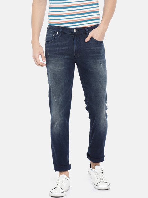 

Calvin Klein Jeans Men Blue Slim Fit Mid-Rise Low Distress Stretchable Jeans
