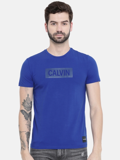 

Calvin Klein Jeans Men Blue Printed Round Neck T-shirt