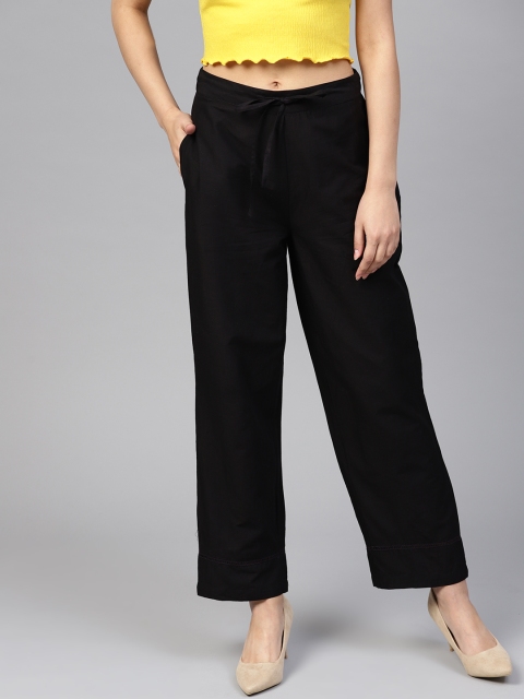 

Juniper Women Black Solid Straight Palazzos