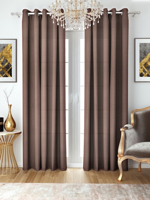 

Aura Brown Room Darkening Long Door Curtains