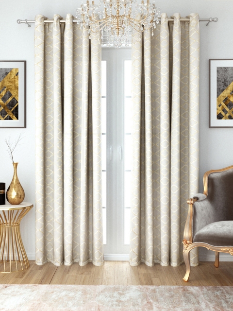 

Aura Off-White Set of 2 Sheer Embroidered Door Curtains