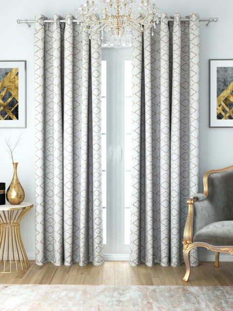 

Aura Set of 2 Off-White Sheer Embroidered Door Curtains