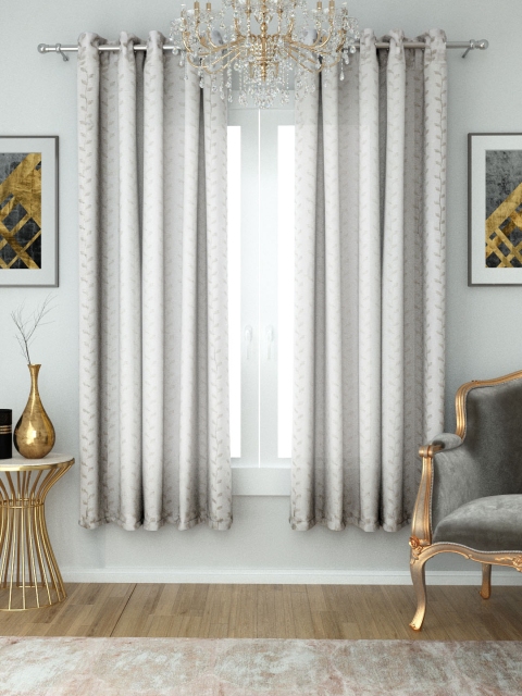 

Aura Set of 2 Grey Sheer Embroidered Window Curtains