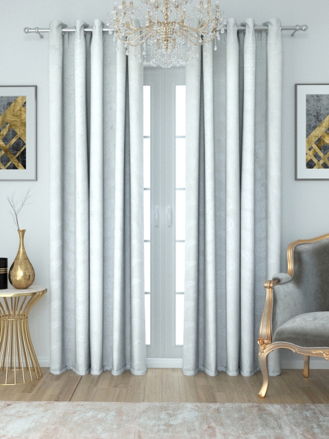 

Aura Set of 2 Grey Sheer Embroidered Door Curtains