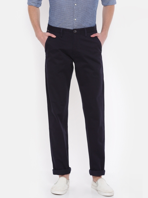 

Allen Solly Men Navy Blue Custom Slim Fit Solid Regular Denim Trousers