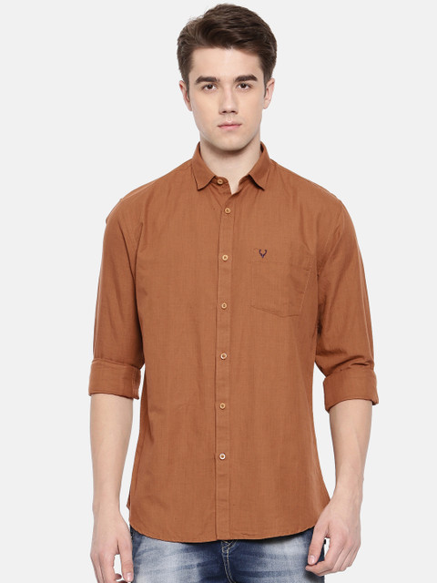

Allen Solly Men Brown Slim Fit Solid Casual Shirt