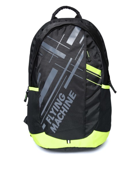 

Flying Machine Men Black Graphic Print Laptop Backpack