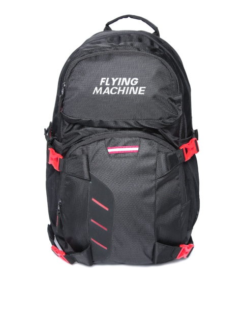 

Flying Machine Men Black Solid Laptop Backpack