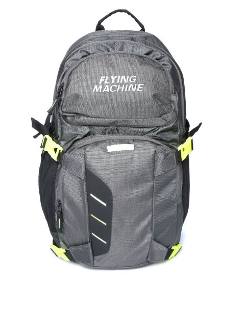 

Flying Machine Men Grey Solid Laptop Backpack