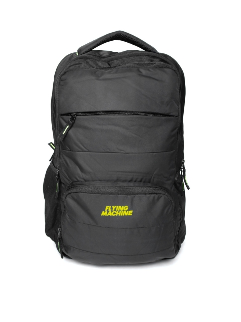 

Flying Machine Men Black Solid Laptop Backpack