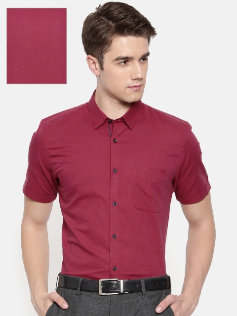 

Peter England Men Maroon Slim Fit Solid Formal Shirt