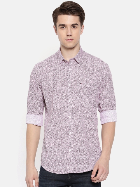 

Peter England Men Maroon & White Slim Fit Printed Casual Shirt