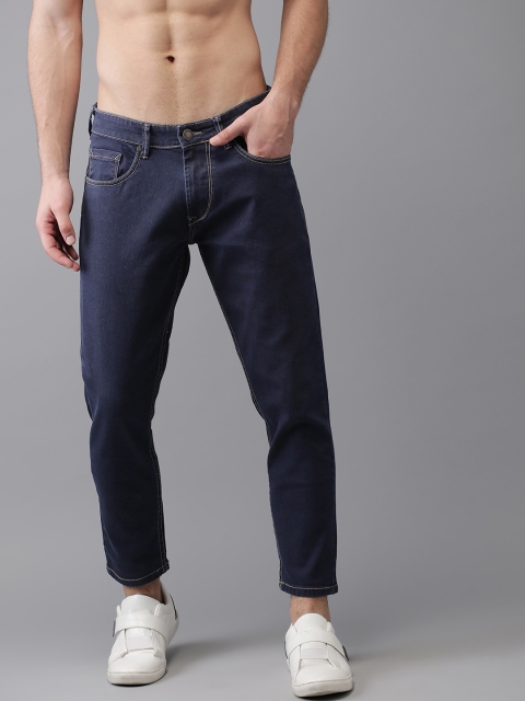 

HERE&NOW Men Navy Blue Regular Fit Mid-Rise Clean Look Stretchable Jeans