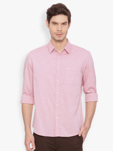 

Basics Men Pink Slim Fit Solid Casual Shirt