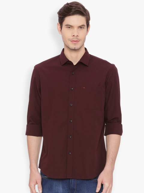 

Basics Men Maroon Slim Fit Solid Casual Shirt