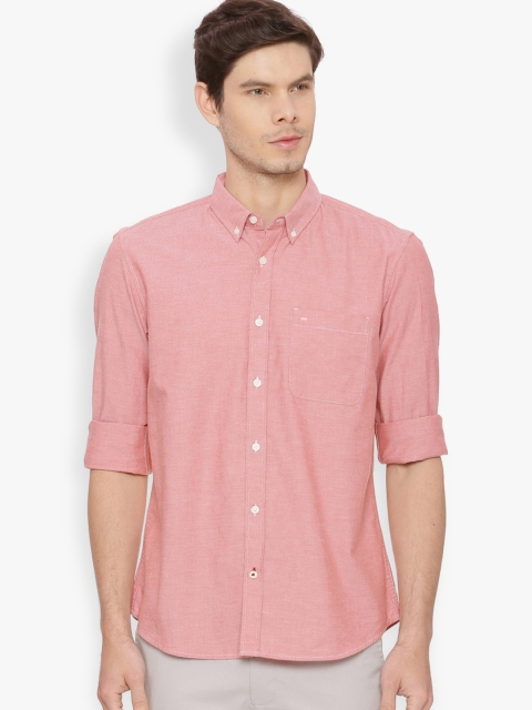 

Basics Men Pink Slim Fit Solid Casual Shirt