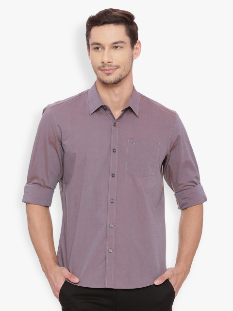 

Basics Men Brown Slim Fit Solid Casual Shirt