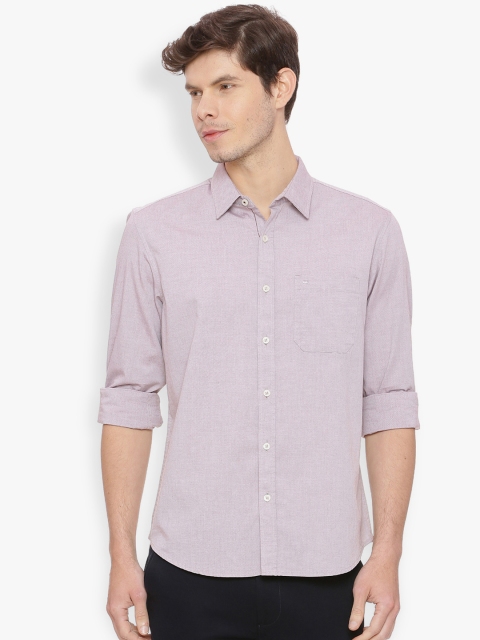 

Basics Men Mauve Slim Fit Solid Casual Shirt