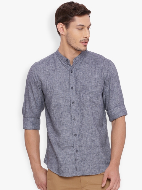 

Basics Men Grey Slim Fit Solid Casual Shirt