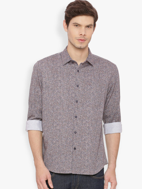 

Basics Men Blue Slim Fit Printed Casual Shirt