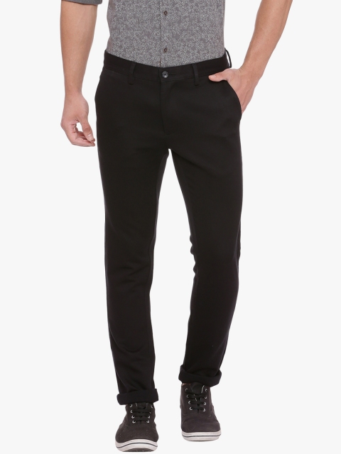 

Basics Men Black Tapered Fit Solid Chinos