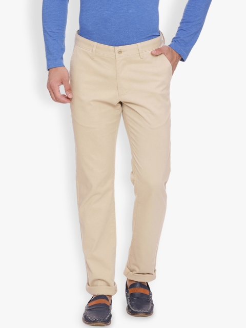 

Basics Men Beige Slim Fit Solid Chinos