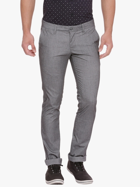 

Basics Men Grey Skinny Fit Solid Chinos